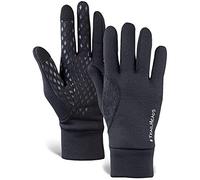 TrailHeads Men's Power Running Gloves - Black Touchscreen Gloves - Lightweight - Medium