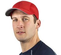 TrailHeads Performance Mens Running Hat - Lightweight, Quick Dry Workout Hats for Men - Athletic Sports Cap for Tennis, Gym Red