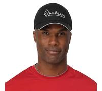 TrailHeads Performance Mens Running Hat - Lightweight, Quick Dry Workout Hats for Men - Athletic Sports Cap for Tennis, Gym (US, Alpha, One Size, One Size, Black/Silver Logo)