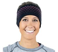 TrailHeads Tempo Running Headband | Ear Protection | Moisture Wicking Headband - black/pink reflective