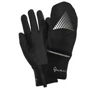 TrailHeads Touchscreen Gloves with Reflective Waterproof Mitten Shell - Convertible Running gloves, black/reflective, M/L