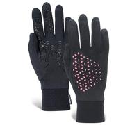 TrailHeads Women's Moisture Wicking Touchscreen Running Gloves, Black-Pink