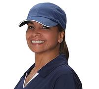 TrailHeads Women's Race Day Performance Running Cap, Lightweight & Quick Drying Mesh Sports Hat with Reflective Trim - Navy