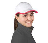 TrailHeads Women's Running Hat with UV Protection | UPF 50 Hats | Summer Hats for Women | Outdoor Hats - White/Bright Coral