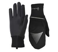TrailHeads Women's Touchscreen Gloves with Reflective Waterproof Mitten Shell - Convertible Running Gloves - Black - Reflective - medium/large