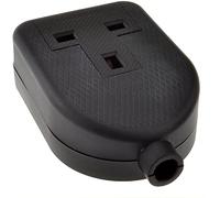 Trailing Socket 13 AMP 250 Volt High Impact Without Plug or Cable Build Your own Extension Lead (Single Gang, Black)