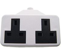 Trailing Socket 13 AMP 250 Volt High Impact Without Plug or Cable Build Your own Extension Lead (Twin Gang, White)