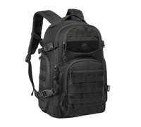 TRAILKICKER 35L Tactical Laptop Backpack Military Molle Army Assault Pack 3 Day Bug Out Bag Hiking Treeking Camouflage Hunting Backpack for Men w/United Kingdom Flag Patch (Black)