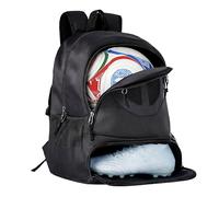 TRAILKICKER Black Football Backpack with Shoe Compartment for Men and Boys