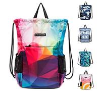 TRAILKICKER Drawstring Backpack for Basketball, Football, Volleyball, Gym, Sports, Drawstring Bag, Waterproof, for Men and Women, with Smooth Zipper and Two