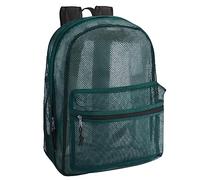 Trailmaker Transparent Mesh Backpack for School, Beach, and Travel, with Padded Shoulder Straps (Green)