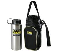 TrailMax 500 Series Water Bottle Carrier Horse Saddlebag with 1-Liter Stainless Steel Water Bottle, 1680-denier Ripstop Nylon, Black & Sand