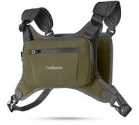 Trailoom Running Chest Pack - Phone Holder,Water Repellent,No Bounce,Reflective Vest,Hidden Pocket - Workout Bag for Runners, Cycling, EDC Pouch, Jogging Carrier, Men & Women, Lightweight (Green)