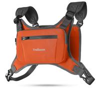 Trailoom Running Chest Pack, Reflective Vest, Water Repellent, Phone Holder, Men & Women, Workout Bag for Runners, Cycling, Biking, EDC Pouch, Jogging Carrier, Hidden Pocket, Lightweight (Orange)