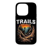 TRAILS NOT TALES Mountain Biker Sunset Scene Case for iPhone 14 Pro