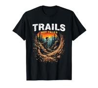 Trails NOT Tales Mountain Biker Sunset Scene T-Shirt