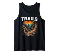Trails NOT Tales Mountain Biker Sunset Scene Tank Top
