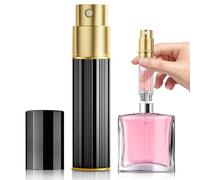 Traimber-seven Perfume Atomiser, 5ml Refillable Perfume Bottle, Mini Atomiser Spray Bottle, Leak-proof, Black Aluminium