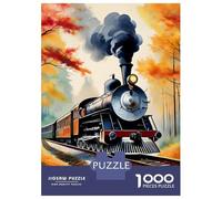 Train 1000 Pc Eco-Friendly Paper Steam Train in Fiery Explosion Scene Puzzle Adult Hobbyists Portable Mind Decompression Hours Fun 38x26cm/1000pcs