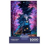 Train 1000 Piece Recycled Steampunk-style Locomotive Engine Puzzle Stressful Workers Anxiety Relief Home Wall Art Cognitive Training 70x50cm/1000pcs