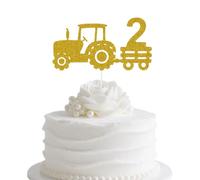 Train 2nd Birthday Cake Topper, Boy Girl 2 Years Birthday Party Decoration, Choo I'm Two, Gold Glitter