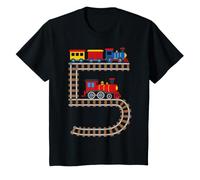 Train 5th Birthday Boy 5 Year Old Railroad Track T-Shirt