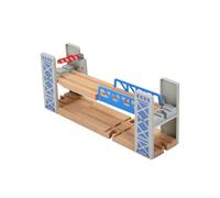 Train Accessories Railway Bridge Age 3+ for Wooden Tracks, 2-Level Overpass Compatible with Thomas, Brio, Melissa and Doug Railroad Track