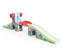 Train Accessories Wood Train Lifting Bridge Age 3+ for Wooden Tracks, Compatible with Thomas, Brio, Chuggington Railway System