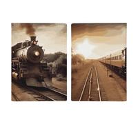 Train And Railway Passport Holder for Women Men PU Leather Passport Travel Wallet with Multiple Pockets