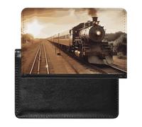 Train And Railway Passport Holder & Travel Wallet Passport Cover Protector Essentials with Credit Card Slots