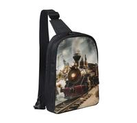 Train and Railway Printed Chest Bag Sling Bag for Men Women, Waterproof Crossbody Backpack Men Bag for Runner Workout Hiking Cycling Travel