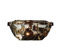 Train and Railway Printed Fanny Pack Waist Bag for Men Women, Adjustable Bumbags Hip Bum Bag Travel Crossbody Bags Sports Running Hiking Belt Bag