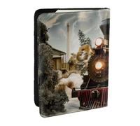 Train and Railway Printed Passport Holder - 6.5 x 4.5 Inch RFID Blocking Travel Wallet,Stylish Passport Cover,Lightweight Document Organizer for Cards