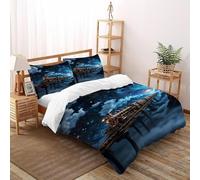 Train Bedding Set for Soft Microfiber The Moving Train Duvet Cover Set 3 Piece for Children Teens And Adults -2 Pillow Shams, Double（200x200cm）