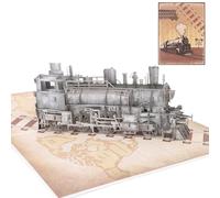 Train Birthday Card 3D Pop Up Funny Train Birthday Gift 3D Pop up Greeting Cards with Envelope Greeting Cards Perfect for Boys Girl Kids (Grey)