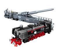 Train Building Blocks Set, 1631 PCS K5 Leopold Train Cannon Railway Train Building Bricks Set, Train Model Building Toy for Adults, WW2 Clamping Blocks Locomotive with Rail Base