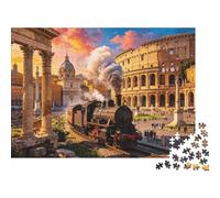 Train Building Sunset Jigsaw Puzzle, 1000 Pcs Indoor Adult Game