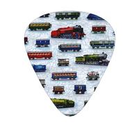 Train Cars 12 Pack Guitar Plectrums With Storage Case, 0.46/0.71/0.96mm, Including Thin, Medium Thick Guitar Plectrums For Electric Guitars Bass Ukulele