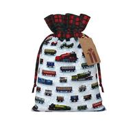 train Cars Patterned decorative gift bag, drawstring candy bag, reusable, suitable for storing gifts or everyday items.