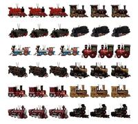 Train Christmas Ornaments 36Pcs Retro Wooden Train Ornaments for Christmas Tree 12 Styles Flat Car Hanging, for Tree