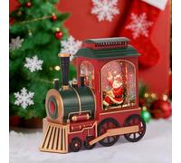 Train Christmas Snow Globe, Santa in Musical Train LED Glittering with 6H Timer Battery & USB Powered, Retro Style Holiday Glitter Globe for Xmas Home Decoration Holiday Party Gifts