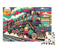 Train Clouds Tracks 1000pcs Mini Puzzle For Adults Challenging