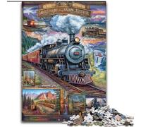 Train Collage 1000 Pieces Jigsaw Puzzle For Adults Teens, Staycation Kill Time Birthday Present, Gifts, Wall Art for 14+ (50x75cm)