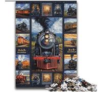 Train Collage 2000 Pieces Jigsaw Puzzles for Adults And Teens, Educational Games Home Decoration Deal As Gifts for The Whole Family (70x100cm)
