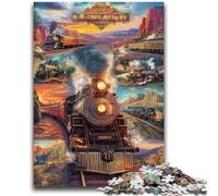 Train Collage Jigsaws 1000 Pieces for Adults,Challenging To Complete But Fun And Humorous Educational Game for Birthday (50x75cm)