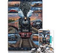 Train Collage Jigsaws Puzzles 2000 Pieces for Teenagers Gifts,for Educational Game Challenge Toy Unique Home Decor And Gifts 70x100cm