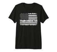 Train Conductor Flag USA Premium T-Shirt