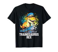 Train Conductor Riding Dinosaur Railroad Adventure T-Shirt