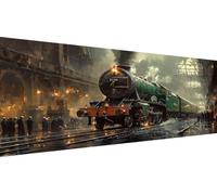 Train Diamond Art Kits for Adults, 5D DIY Full Drill Diamond Painting Mystery Kits for Beginners, Premium Gem Crafts Embroidery Pictures for Home Decoration, Mothers Day Gifts for Mum, 40x90cm Y1-274