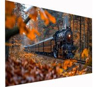 Train Diamond Art Plant 5D DIY Diamond Painting Kits for Adults & Kids Beginner, Full Drill Square Diamond Art Craft Set, Crystal DIY Embroidery Cross Stitch for Wall Decor Women Gifts 80x160cm Z1-439